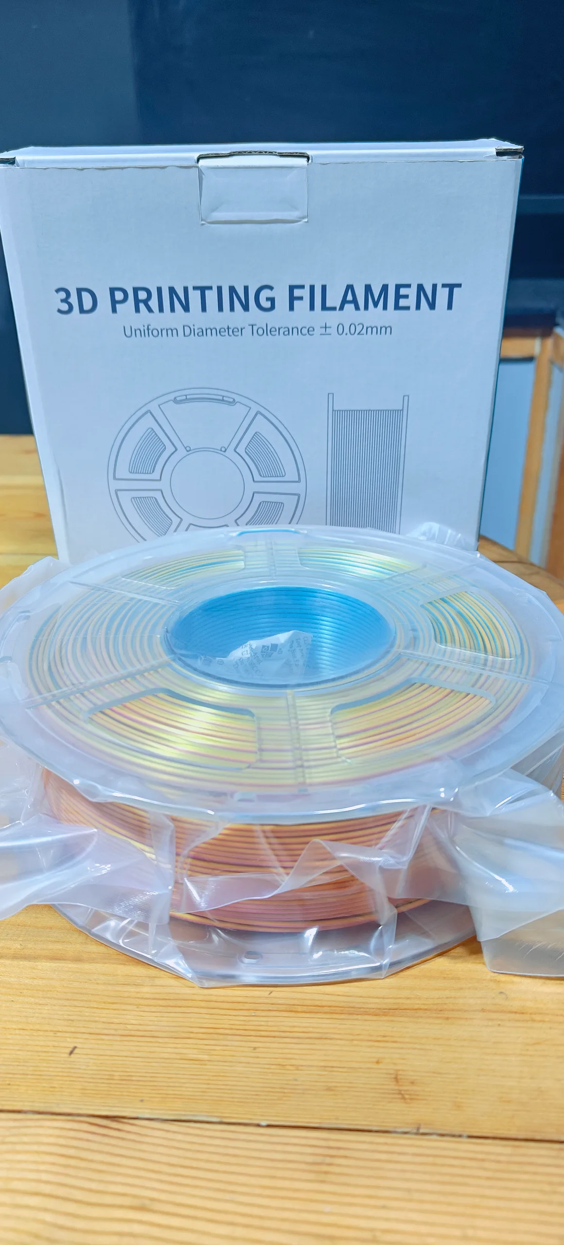 Filament PLA+ SILK TonerShop Tri-color-Red-Yellow-Green 1,75 mm – Bobine 1 kg